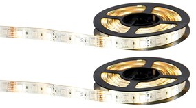 Set di 2 strisce LED intelligenti RGBW e dimmerabili in Kelvin 2 m incl. driver