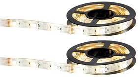 Set di 2 strisce LED intelligenti RGBW e dimmerabili in Kelvin 2 m incluso driver