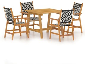 Set Mobili da Pranzo per Giardino 5 pz Legno Massello di Acacia