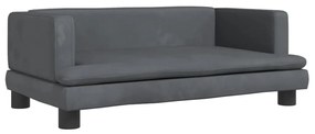 Lettino per cani grigio scuro 80x45x30 cm in velluto