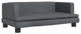 Lettino per cani grigio scuro 80x45x30 cm in velluto