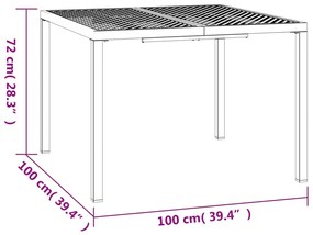 Tavolo da Giardino Antracite 100x100x72 cm Acciaio