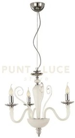Lampadario debussy 3 luci bianco satinato cromo attacco e14 d.50cm
