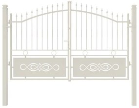 Cancello manuale a battente Lavaredo in acciaio, apertura centrale, L 308.5, H 165-195 cm, di colore bianco