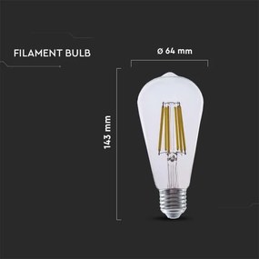 Lampadina LED FILAMENT ST64 E27/4W/230V 3000K Classe energetica A