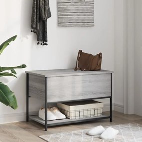 Panca portaoggetti grigio sonoma 70x42,5x47cm legno multistrato