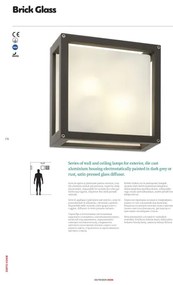 Redo 9893 - Applique da esterno BRICK 2xE27/42W/230V IP54 marrone