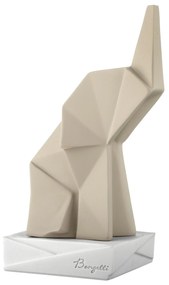 Bongelli preziosi Scultura moderna in marmorino Elefantino Origami h 25 - 2 varianti NOCCIOLA