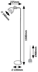 Rabalux 2243 - Lampada da terra FLINT 1xE27/40W/230V beige