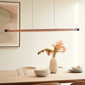 Quitani Lampada a sospensione Kiera, rovere/nero, 138 cm