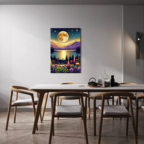 Quadro su tela – Paesaggio notturno magico con luna