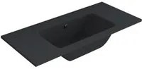 Lavabo ad incasso mineral marmo colore nero opaco mobile composizione bagno *** misure 61x46 cm, confezione 1