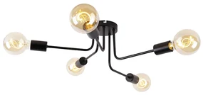 Plafoniera design nera 5 luci - FACIL