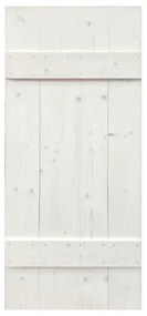 Anta per porta scorrevole Barn in legno massello bianco L 86 x H 215 cm reversibile