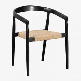 Confezione da 4 sedie da pranzo in legno di teak Visby Design Nero - Sklum