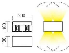 Redo 90303-Applique a LED da esterno VARY 4xLED/5W/230V 4000K IP54 antracite