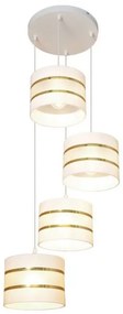 Lampadario a sospensione con filo HELEN 4xE27/15W/230V bianco/oro