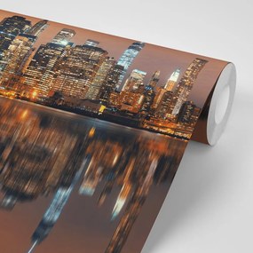 Carta da parati autoadesiva – Riflesso di Manhattan nell'acqua