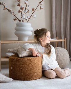 Pouf per bambini marrone con rivestimento in bouclé – Wigiwama