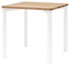Tavolo da pranzo bianco con gambe arrotondate TRIVENTI, 80 x 80 cm Triventi - Ragaba