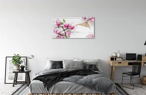 Quadro in vetro acrilico Schede magnolia 100x50 cm