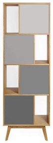 Libreria grigia in rovere 65x191 cm Avon - Woodman