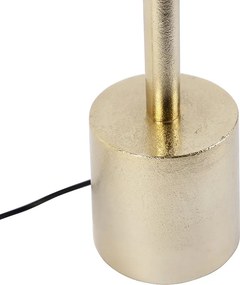 Lampada da tavolo Art Déco con paralume in velluto dorato a motivo pavone 40 cm - Diverso