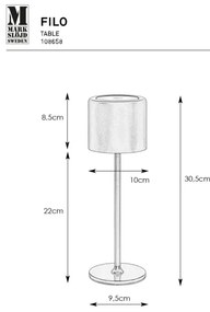 Markslöjd 108658 - LED Dimmerabile rechargeable lampada FILO LED/2W/5V IP44 30 cm bianco