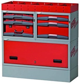 Armadietto da officina USAG Composizione per allestimento furgone in acciaio 6 cassetti 1 ripiani, L 99 x P 37.5 x H 101.4 cm