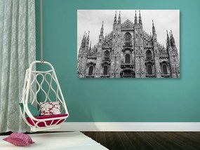 Stampa su tela – Cattedrale di Milano in bianco e nero