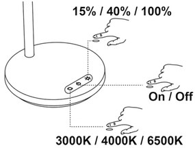 Top Light -LED Dimmerabile a sfioramento lampada da tavolo BELLA LED/4,8W/5V 3000/4000/6500K bianca