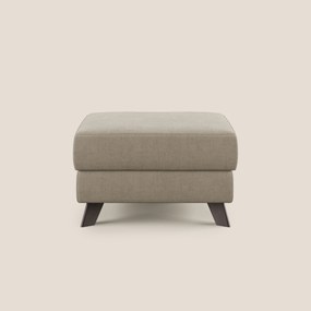 Moon Pouf contenitore e piedini alti in tessuto morbido impermeabile T02 beige