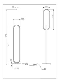 Zuma Line F241145502 - Lampada da terra LED RAVON 2xLED/36W/230V nera/dorata