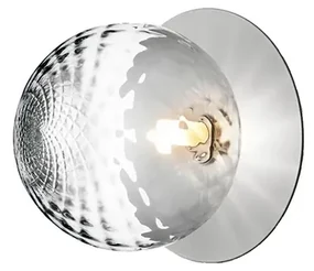 Liila 1 Applique da Parete/Plafoniera IP44 Large Argento Chiaro/Optic Clear - Nu