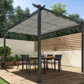 Pergola Omega in alluminio grigio antracite copertura mobile L 400 x P 282 x H 258 cm