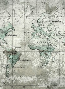 Coordonne Carta da parati panoramica Old Map - Blue