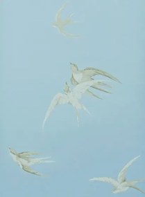 Tapete Swallows von Sanderson - Bleu