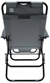 Sedia pieghevole regolabile grigio/nero