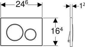 Geberit 115.882.14.1 - Pulsante di scarico Sigma20, 24,6 x 16,4 cm, finitura nero opaco