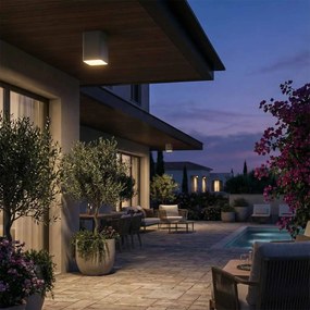 Plafoniera da soffitto E27 Quadrata IP54 in Alluminio - Grigia