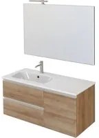 Mobile Bagno Sospeso 100 cm Lavabo e Specchio Bonussi Fenice Rovere Farnia