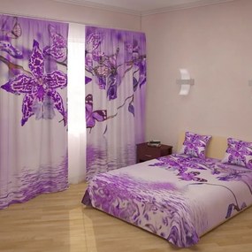 Tenda digitale e copriletto coordinato Orchidea Viola