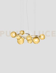 Puppet ring sospensione 11 ambra trasparente oro satinato 11 luci a...
