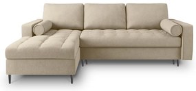 Divano letto angolare beige, angolo sinistro Santo - Milo Casa