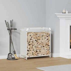 Rastrelliera Per Legna Da Ardere Bianca 60x28x65 Cm /