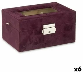 Custodia per orologi Metallo Bordeaux (16 x 8,5 x 11 cm) (6 Unità)