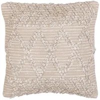 Cuscino boho beige cotone motivo geometrico 45 x 45 cm moderno