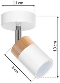 Faretto JOKER WHITE WOOD 1xGU10/8W/230V