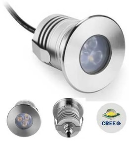 Faretto LED 3W, IP68 per Piscine e Fontane, Tondo, Professional - LED OSRAM Colore  Bianco Caldo 2.700K