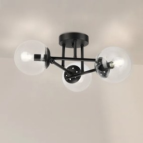 Brilagi - Lampadario a plafone MALIVA 3xE14/15W/230V nero/trasparente